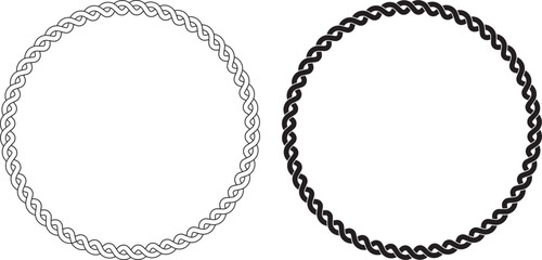 2 braid Round frames Linear border abstract circle knot Band celtic