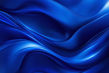 Obraz premium Elegant Blue Fabric with Flowing Silk Waves, Soft Drapery, and Abstract Minimalist Texture in a Luxurious Modern Design