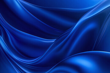 Fototapeta premium Elegant Blue Fabric with Flowing Silk Waves, Soft Drapery, and Abstract Minimalist Texture in a Luxurious Modern Design