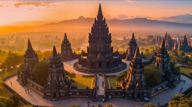 Prambanan Temple at Sunrise: A Majestic Indonesian Landmark