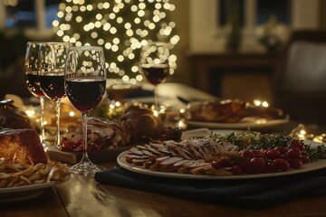 Christmas Dinner Feast: A Warm & Festive Table Setting