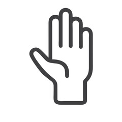 Raised hand icon symbolizing greeting and communication on a plain white background