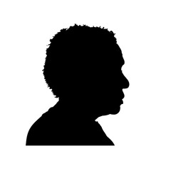 silhouette of old woman's face profile side view - vector illustration