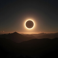 Fototapeta premium eclipse in the mountains