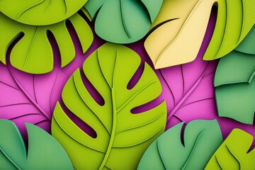 Bold lime green typography and nature graphics create dynamic modern poster design on vibrant fuchsia background