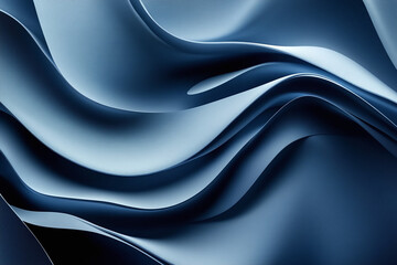Fototapeta premium Flowing Blue Abstract Waves with Smooth Gradients and Elegant Curves, Modern Digital Design Featuring Cool Tones and Dynamic Fluid Motion