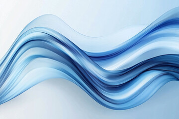 Obraz premium Flowing Blue Abstract Waves with Smooth Gradients and Elegant Curves, Modern Digital Design Featuring Cool Tones and Dynamic Fluid Motion