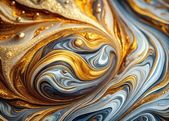 Modern Marbled Texture with Shimmering Metallic Accents - Abstract Background Stock Photo