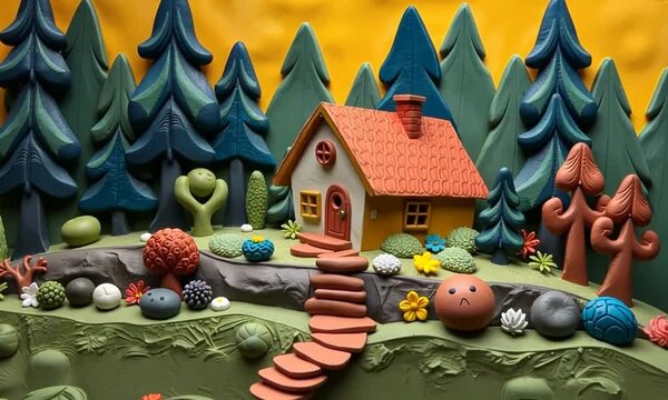 Claymation Forest House: A whimsical stop motion animation