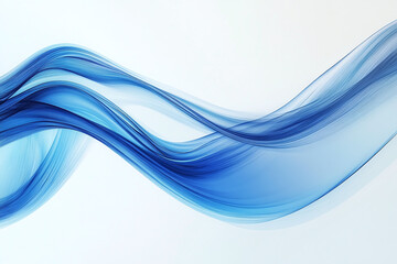 Fototapeta premium Flowing Blue Abstract Waves with Smooth Gradients and Elegant Curves, Modern Digital Design Featuring Cool Tones and Dynamic Fluid Motion