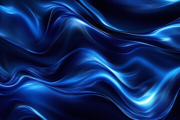 Obraz premium Flowing Blue Abstract Waves with Smooth Gradients and Elegant Curves, Modern Digital Design Featuring Cool Tones and Dynamic Fluid Motion