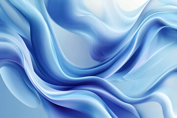 Obraz premium Flowing Blue Abstract Waves with Smooth Gradients and Elegant Curves, Modern Digital Design Featuring Cool Tones and Dynamic Fluid Motion