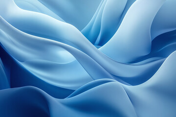 Obraz premium Flowing Blue Abstract Waves with Smooth Gradients and Elegant Curves, Modern Digital Design Featuring Cool Tones and Dynamic Fluid Motion