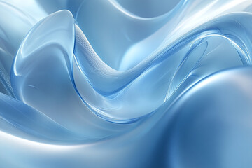 Obraz premium Flowing Blue Abstract Waves with Smooth Gradients and Elegant Curves, Modern Digital Design Featuring Cool Tones and Dynamic Fluid Motion
