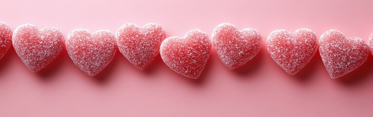 Obraz premium A candy heart border frame, perfect for Valentine's Day, romantic promotions, and creative designs.