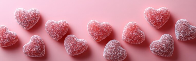 Obraz premium A candy heart border frame, perfect for Valentine's Day, romantic promotions, and creative designs.