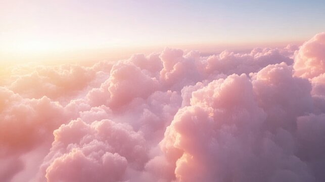 Soft clouds lit up in shades of pink and gold - Powered by Adobe