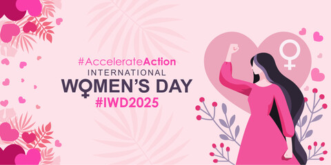 Accelerate Action campaign pose. International Women's Day 2025. International Women's Day 2025 concept. #AccelerateAction