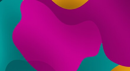 Abstract Liquid Shapes: Vibrant fuchsia and teal fluid forms intertwine, creating a dynamic and visually striking abstract composition.