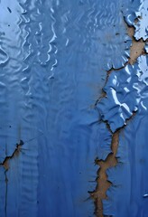 Blue paint. Closeup on old rusti wood concrete surface 
