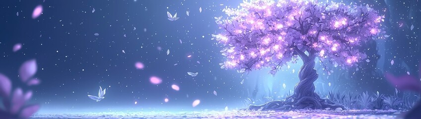 Mystical Star Wars-Inspired Glowing Tree with Cosmic Force Energy, Vibrant Colors, and Ethereal Galaxy