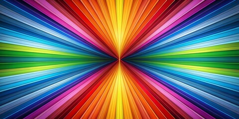 Obraz premium Panoramic Abstract Background with Geometric Symmetrical Rainbow Stripes