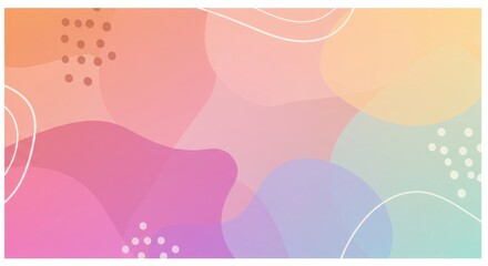 Pastel Dreamscape: Abstract background featuring a gradient of soft pastel colors, flowing organic shapes, and subtle polka dot patterns, creating a dreamy and whimsical aesthetic. 