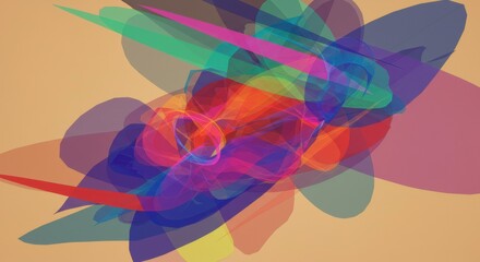 Abstract Whirlwind of Colors: A mesmerizing abstract art piece featuring vibrant, overlapping colors in a swirling motion creating a sense of energy and dynamic movement.