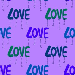 Valentines hearts balloons seamless love pattern for wrapping paper and fabrics and linens and 14 February party accessories and kids clothes print