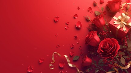 Valentine's Day Flower and Rose Gift Background