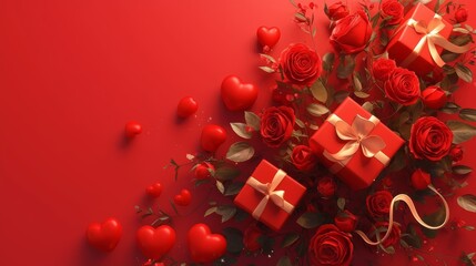 	
Valentine's Day Flower and Rose Gift Background	
