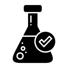 test tube icon in glyph style. lab glass icon in glyph style. research icon in glyph style