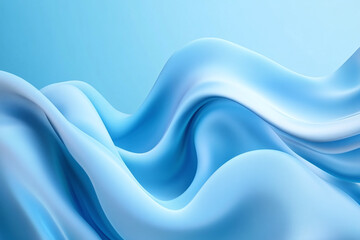 Obraz premium Flowing Blue Abstract Waves with Smooth Gradients and Elegant Curves, Modern Digital Design Featuring Cool Tones and Dynamic Fluid Motion