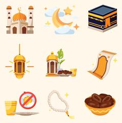 Ramadan kareem elements illustrations