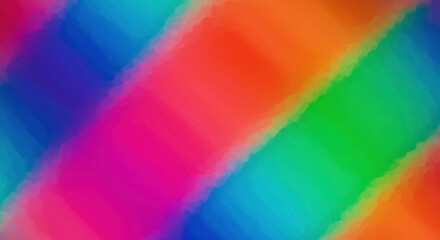 Rainbow Hues Abstract: Vibrant diagonal streaks of rainbow colors blend seamlessly, creating a dynamic and energetic abstract background.  The image evokes feelings of joy, energy, and creativity.