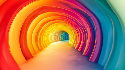 vibrant colorful tunnellike structure
