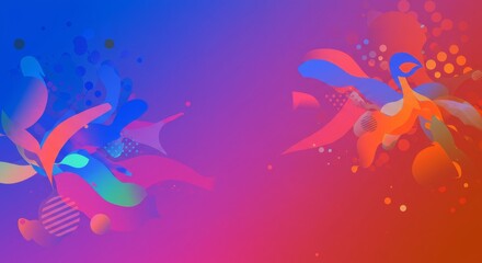 Obraz premium Abstract Colorful Shapes: Dynamic interplay of vibrant blue, red, and orange abstract shapes, creating a modern and energetic visual composition.
