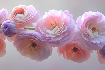 Elegant floral arrangement featuring pink and purple flowers, perfect for adding a touch of beauty and sophistication to any space