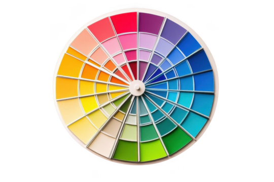 Color Wheel Shows Variety of Hues and Tones, Color Theory Exploration