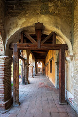 outdoor walkway in mission of San Juan Capistrano