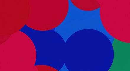 Abstract Circle Composition: A vibrant and dynamic abstract composition featuring overlapping circles in a rich palette of bold primary colors, creating a sense of depth and playful visual interest.