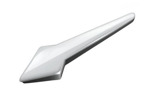Silver Arrow Points Rightward, Symbolizing Direction and Progress, Minimalist Design.