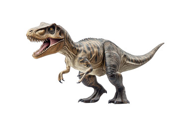 Obraz premium Tyrannosaurus Rex Stands Tall with Open Mouth, Showing Prehistoric Era