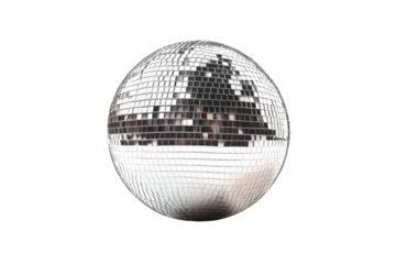 Disco Ball Reflects Light on Dark Background, Creating Festive Atmosphere