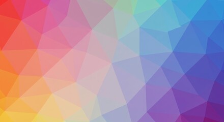 Obraz premium Rainbow Geometric Abstract: An abstract geometric background explodes with vibrant colors like a rainbow, blending seamlessly and creating a captivating visual experience.