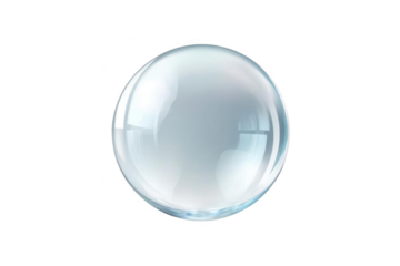 Clear Water Droplet Forms Perfect Sphere with Smooth Surface and Reflective Light. Purity, Transparency.
