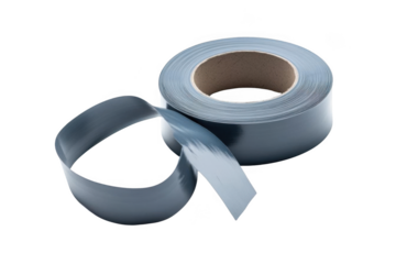 Gray Tape Roll Unfurls on Black Background, Simplicity Theme