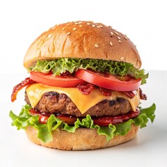 Illustration of Rica Burger Meat Cheese - Tomato and Lettuce