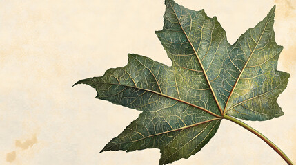 Fototapeta premium Realistic Portrayal of a Sycamore Leaf with Rich Green Colors