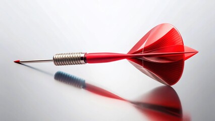 Red Dart Double Exposure on White Background - Stock Photo